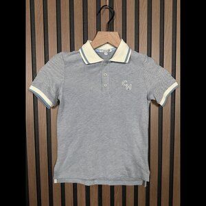 Choupette Polo Shirt 3 / 4 Boys Blue Gray Short Sleeve Embroidered Logo Thermal